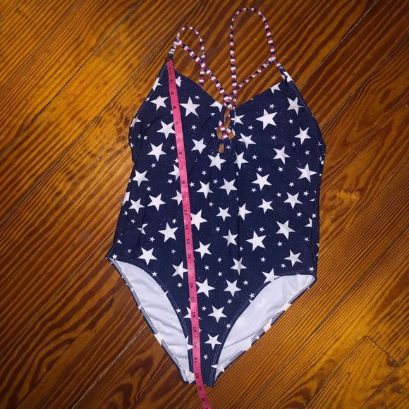 California Sunshine Navy Blue and White Star Swimsuit Size Large - Picture 6 of 6